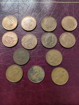 Anglia 2 pensy 1975- 2004, 13 różnych roczników 