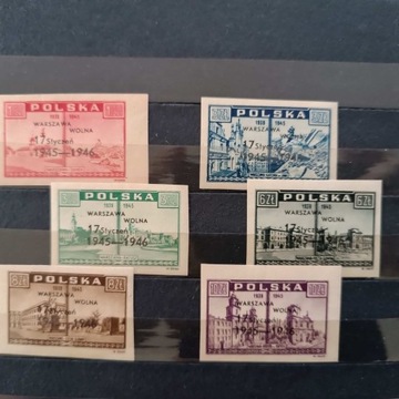 Znaczki pocztowe nr kat 388 - 393 1946r