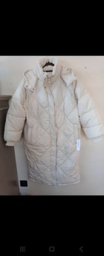Śmietankowy Płaszcz zimowy Topshop 42-44