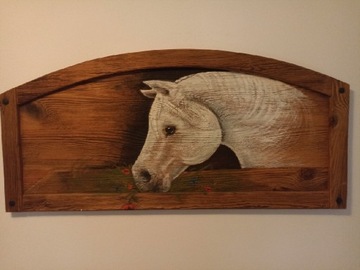 Obraz Konia na drewnie! 120x56 cm 