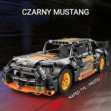 Klocki Technic auto 450szt Czarny MUSTANG z napęde