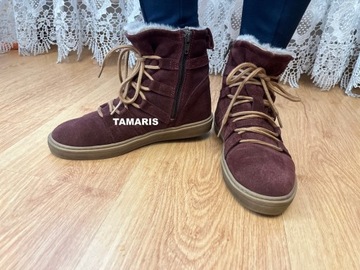 Tamaris zamszowe botki damskie 38