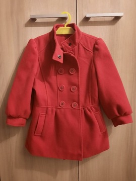 Czerwony płaszczyk dla dziewczynki - rozm. 110