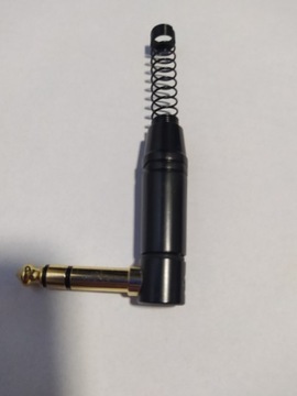 Jack 6.3mm Roxtone RJ3RPP-BG (kątowe pozłacane stereo TRS czarny kablowy)