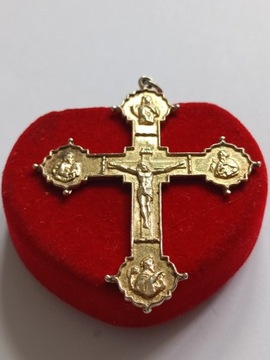 Krzyż męski pozłacany srebro 925