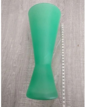 Efektowny Wazon szklany, zielony 25 cm
