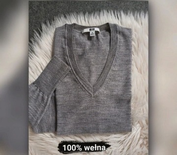 Sweter Uniqlo cienka wełna 