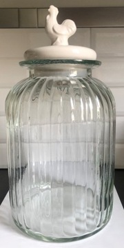 Duży słój szklany ryflowany do przechowywania 5 L