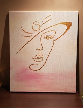 obraz twarz kobiety akrylowy ręcznie malowany