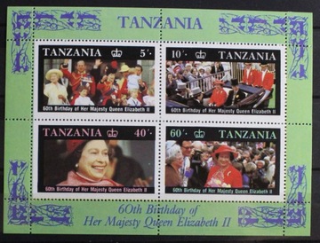 Tanzania blok 1987 Królowa Elżbieta II J44 **