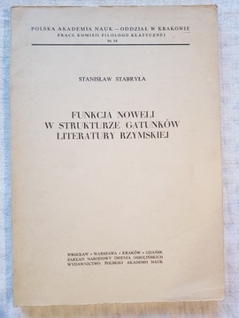 Funkcja noweli w strukturze gatunków literatury 