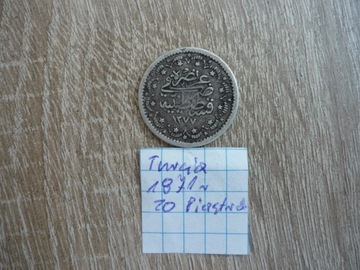 Moneta 20 Piastrów 1871 r .  srebro 