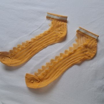 Skarpetki stopki damskie kolor żółty kanarkowy 37