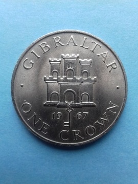 Gibraltar one crown 1967