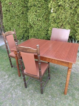 Stół i 4 krzesła Danego retro vintage zestaw