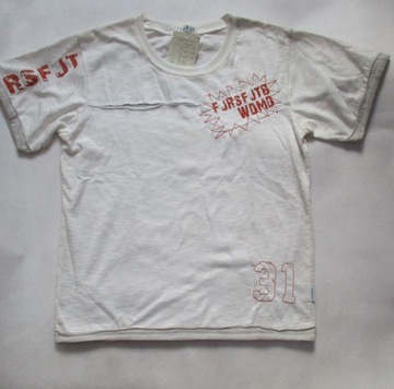 Podkoszulek t-shirt chłopięcy kremowy 146