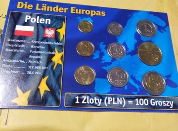 Komplet monet obiegowych polskich 5 zł 2015 UNC