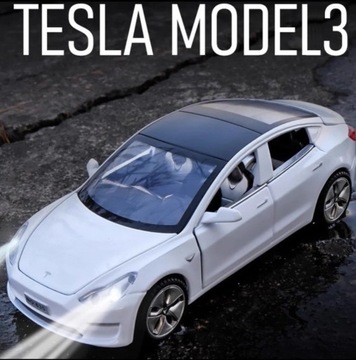 Tesla model 3 1:32 otwierane drzwi światłaLED