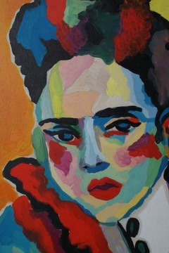 obraz olejny portret kobiety pop art fantasy frida