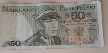 Banknot 50 zł Karol Świerczewski 1988 r.