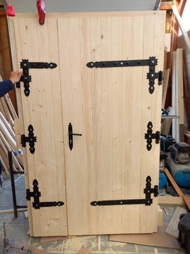 Drzwi drewniane 5cm gospodarcze dwuskrzydłowe