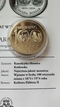 1 Dolar - 100 Lat Winnipeg 1975 r. 