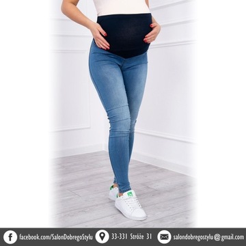 Jeansy ciążowe spodnie z pasem ciążowym XXXL