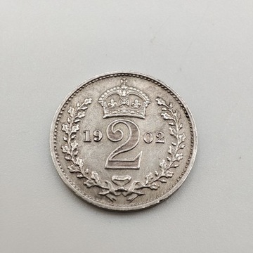 Moneta 2 pensy 1902 r. Anglia Rzadka!!!