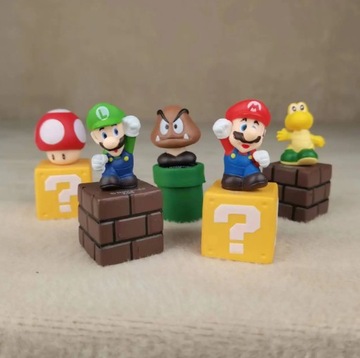 5 Szt. Super Mario Bros Figurki Postaci Luigi