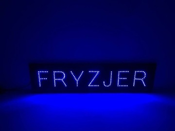 Szyld reklamowy LED FRYZJER 100x25 cm zewnętrzny