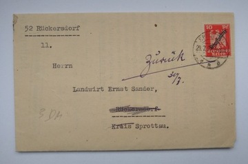 List z miejscowości Sprottau z roku 1927