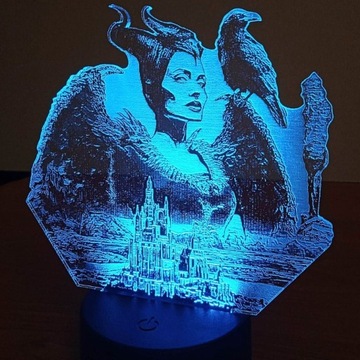 Maleficent. Lampa LED z pilotem. personalizacja