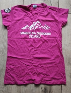 Koszulka damska różowa Single na górskim szlaku M