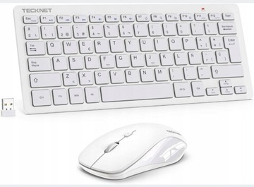 Zestaw klawiatura i mysz TeckNet biały Slim USB