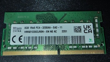SK Hynix DDR4-3200AA HMA81GS6DJR8N-XN N0 AD 8 GB