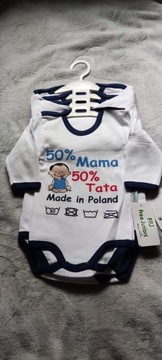 Body z długim rękawem 50% Mama 50% Tata