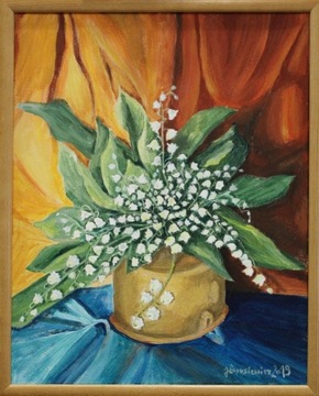 Ręcznie malowany obraz, 40 x50 konwelie akryl/olej