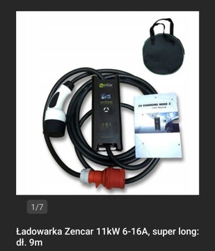 Ładowarka mobilna Zencar 11 kw przewód 9m
