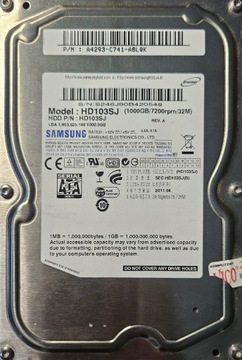 DYSK TWARDY HDD SAMSUNG 1T / 1000GB / 7200 HD103SJ