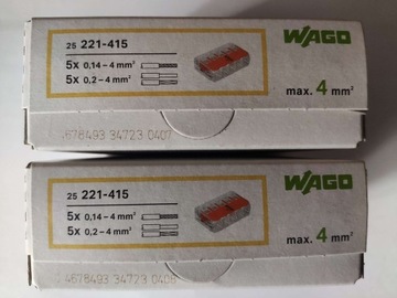 2 pudełka wago (5x 0,14-4mm²) 221-415 50 sztuk