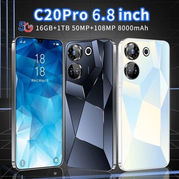 Smartfon C20 Pro Kamera przed.50MP, tylna 110MP.