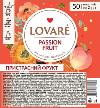 Herbata Lovare Passion Fruit 50 szt. po 2g