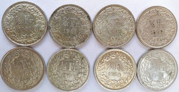 1/2 frank szwajcarski od 1960 do 1967