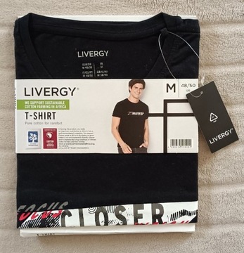 T-shirt czarny CLOSER bawełna  LIVERGY r.M - NOWY!