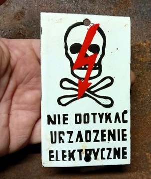 Tablica tabliczka emaliowana ostrzegawcza PRL (76)