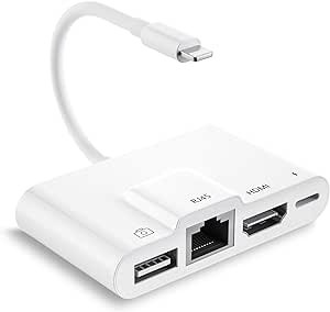 Adapter z 4K HDMI RJ45 Ethernet LAN i kamerą USB