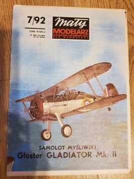 Mały Modelarz Samolot Gloster Gladiator 7/92