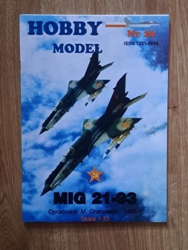 HOBBY MODEL 26 model kartonowy samolot MIG 21-93