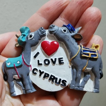 Magnes na lodówkę 3D I love Cyprus CYPR osiołki