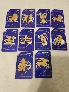 Karty telefoniczne znaki zodiaku 10 sztuk